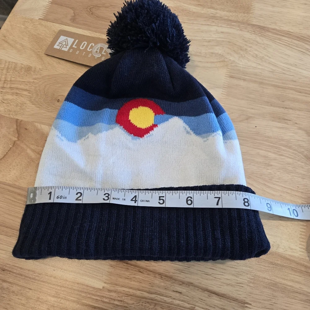 Colorado State Flag knitted‎ beanie Pom new with tags